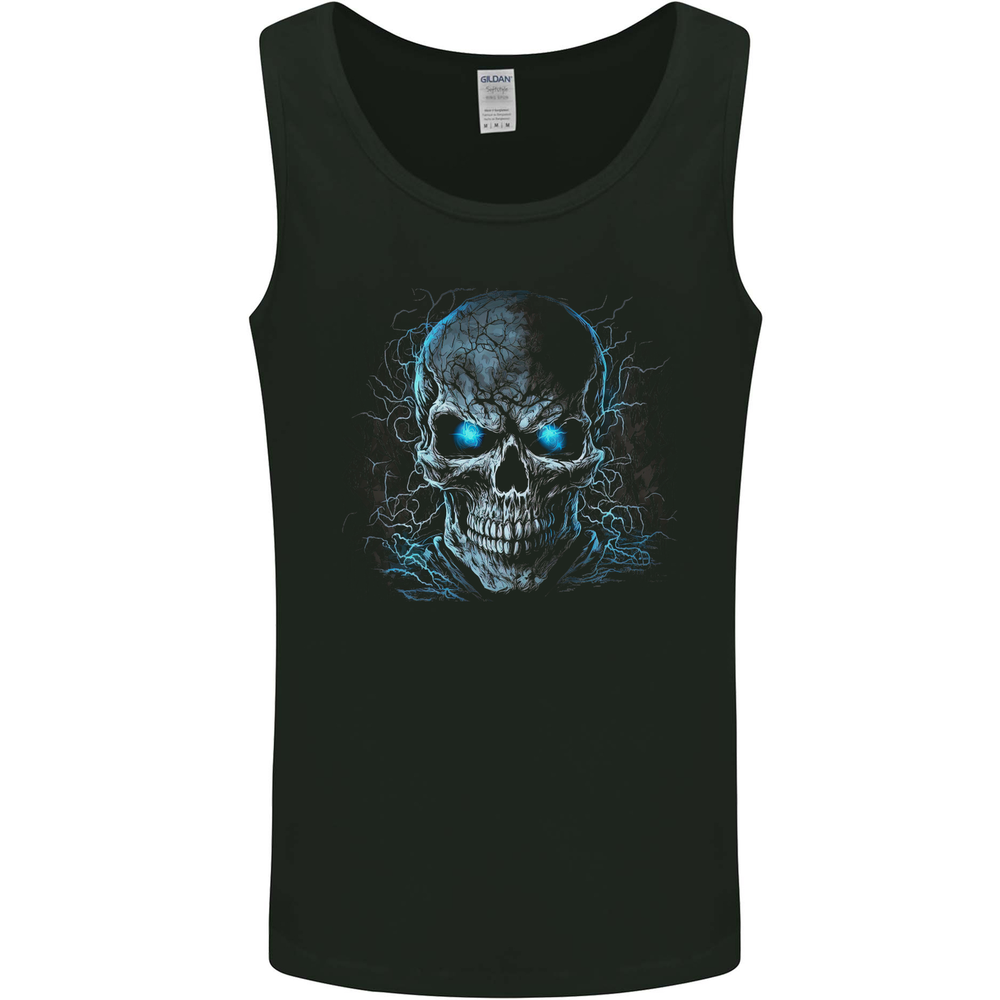 Blue Cosmic Skull Mens Vest Tank Top