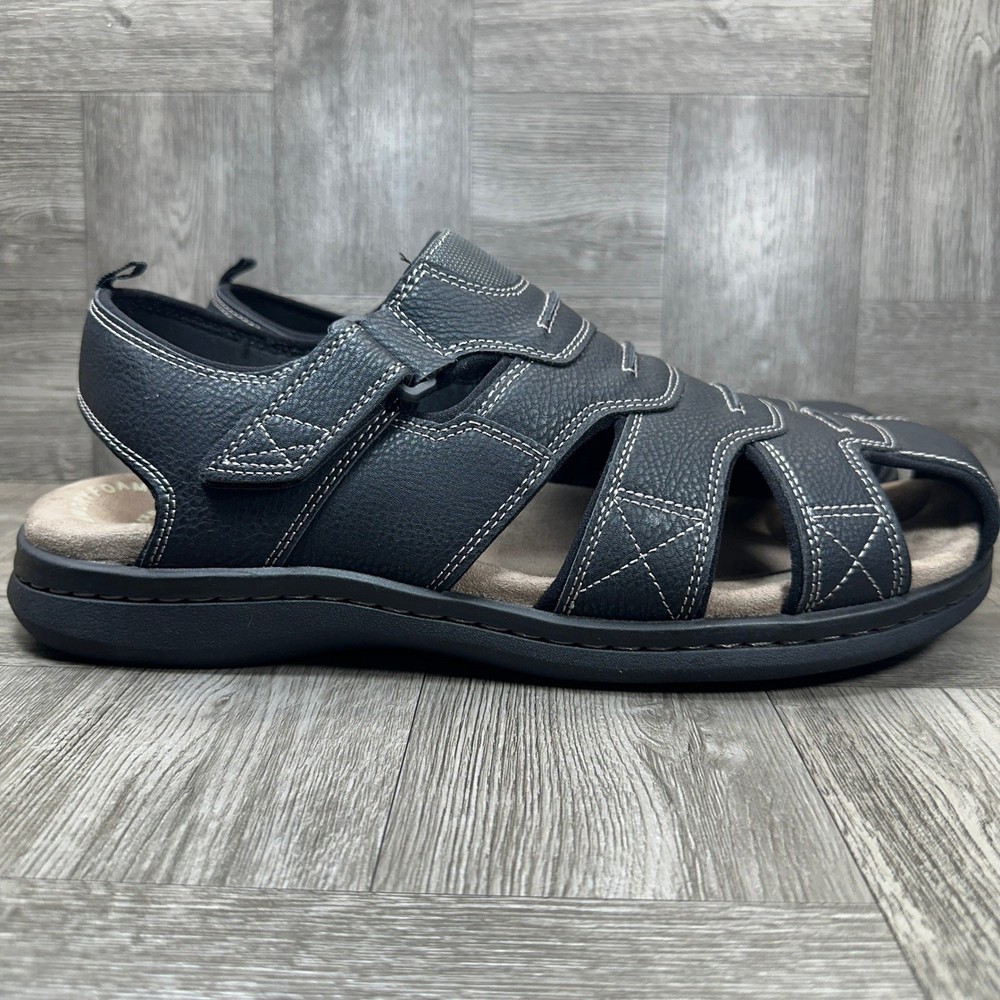 Dockers Fisherman Sandals Mens 13W Black Comfort Memory Foam NEW