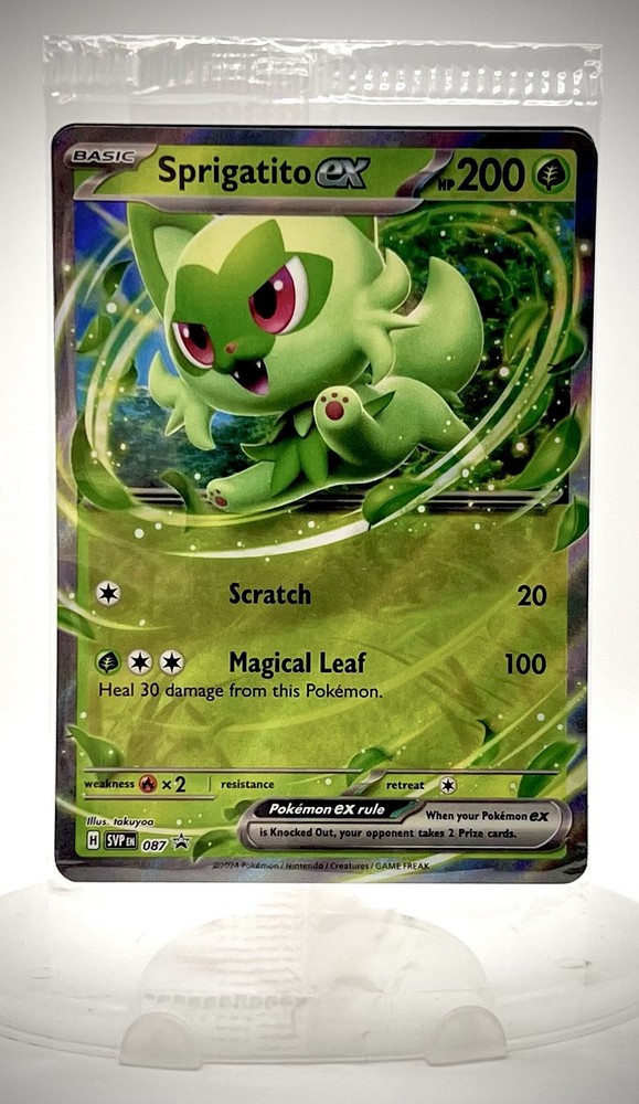Pokemon TCG - Sprigatito ex 087 Black Star Promo Holo, Factory Sealed, NM+