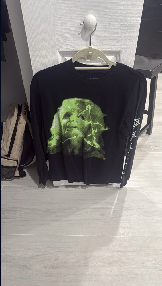 Playboi Carti Neon Tour Long Sleeve Shirt Mens Size Medium Black Pentagram Rap