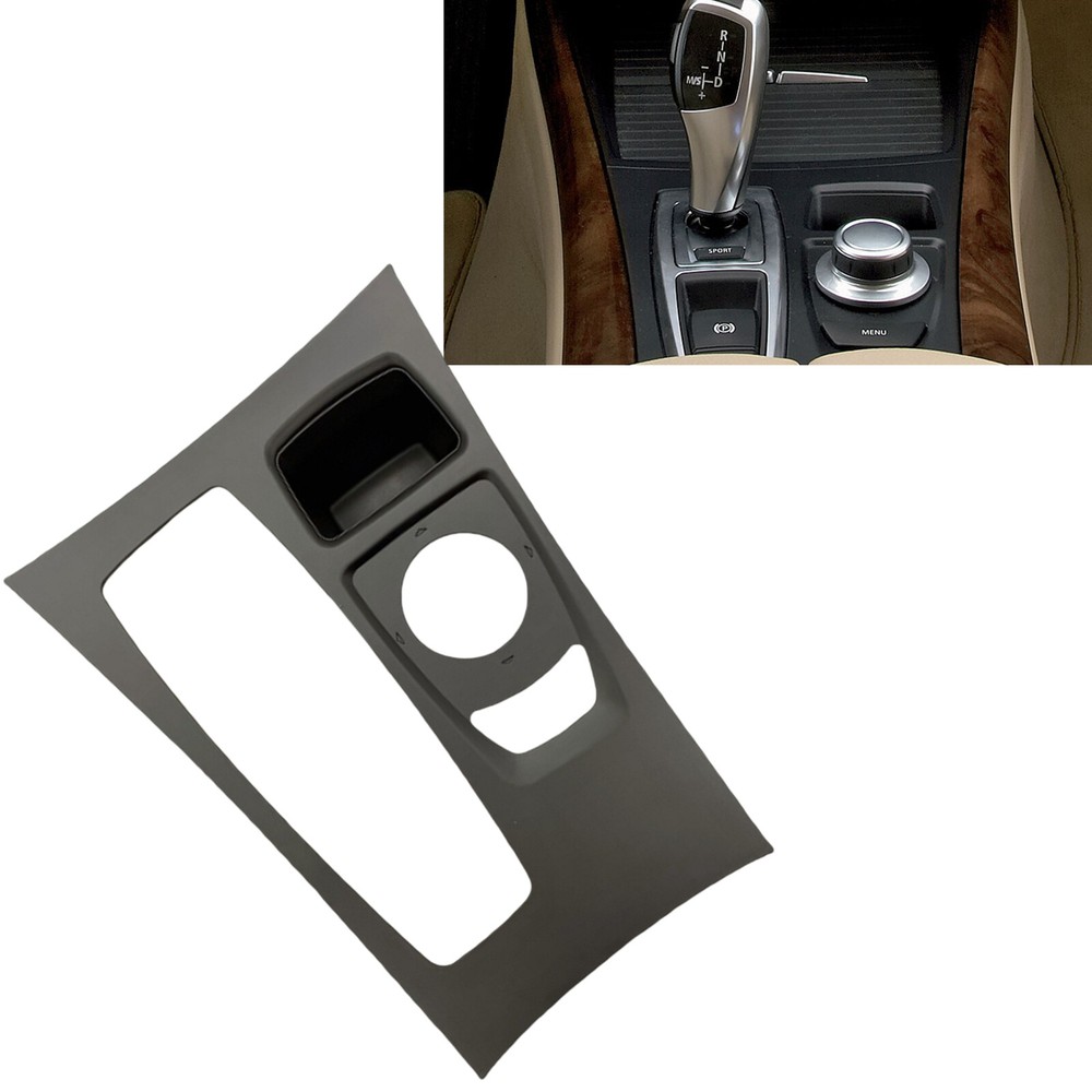 Center Console Gear Shift Panel Cover For BMW X6 E71 E72 2007-2013 Black