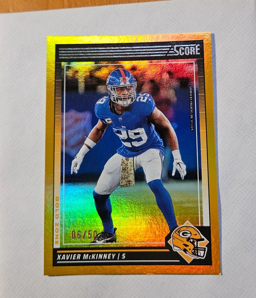 2024 Xavier Mckinney Score Gold Zone #06/50 Green Bay Packers.