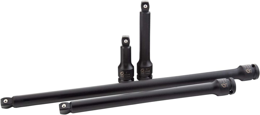 Professional Grade Wobble Drive Extensions - 4 Piece SAE Set with Storage Case