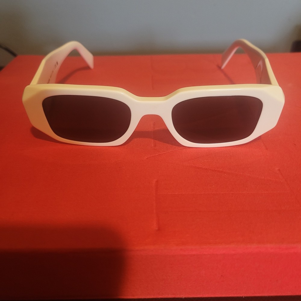 Prada SPR 17W Sunglasses White Frame Grey Lenses 49-20-142