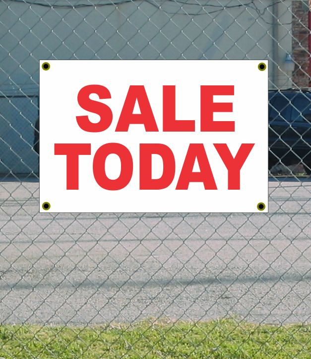 2x3 Red & White Banner Sign - Limited Time Sale! New Discounted Size & Price with FREE Shipping Included!