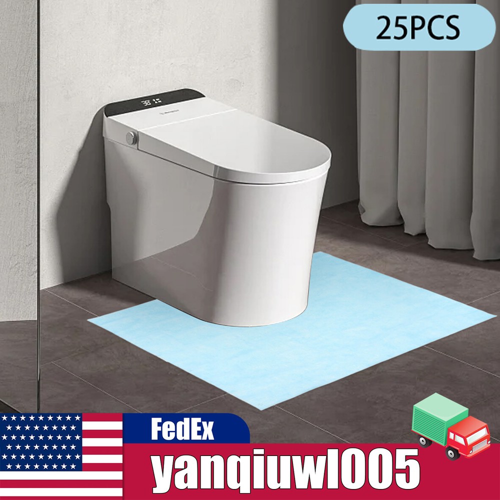 25 Pcs Non-Slip U-Shaped Disposable Toilet Training Mats for Kids
