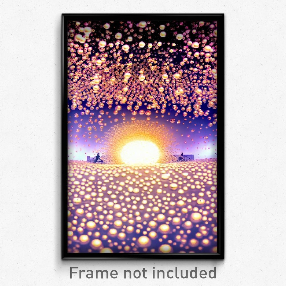 8 Bit Pixel Art Poster of Psychedelic Trippy Bubbly Copenhagen