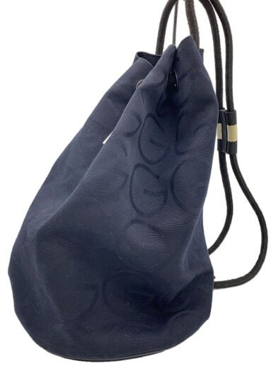 GUCCI Black Cotton Shoulder Bag with All-Over Logo