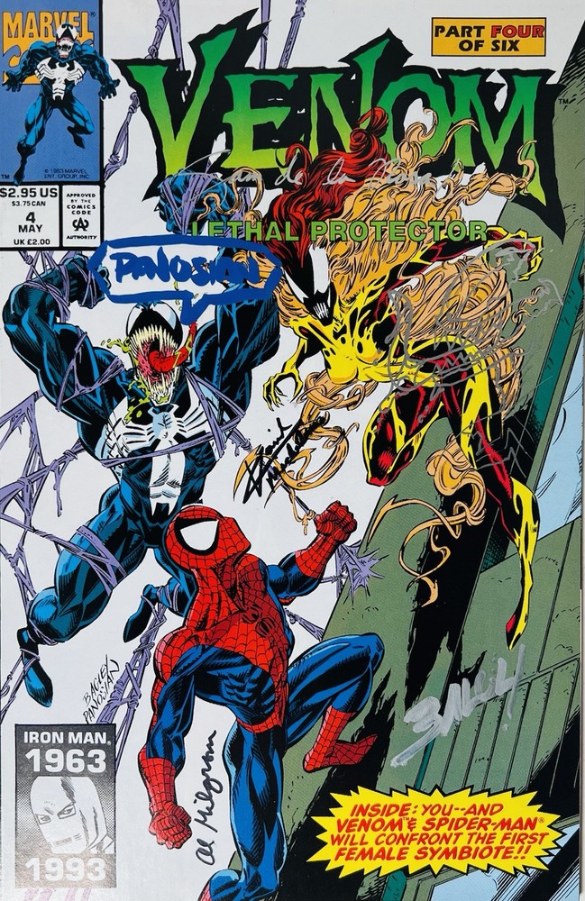 Venom Lethal Protector #4 Signed X5 Bagley Milgrom Panosian SDLR NM 1993 MARVEL