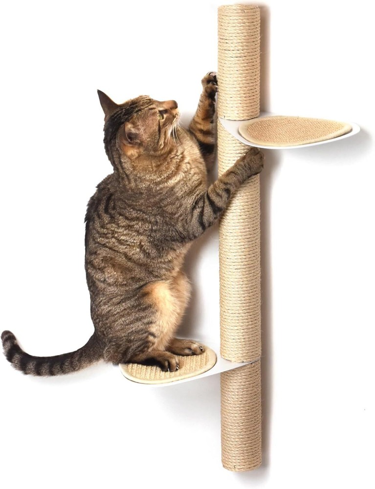 34-Inch Modern Wall-Mounted Cat Tree with Sisal Scratching Post