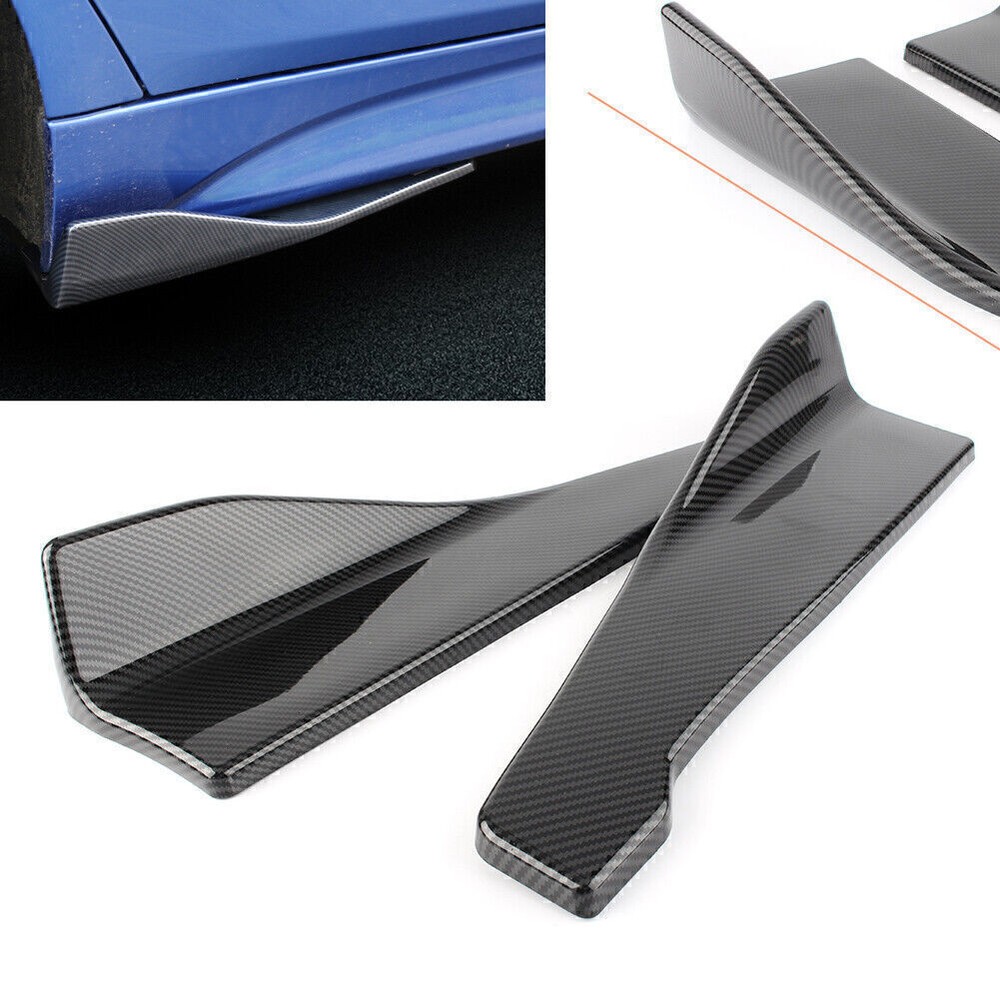 48cm Carbon Fiber Rear Bumper Corner Lip Side Strap Guard Scratch Protector