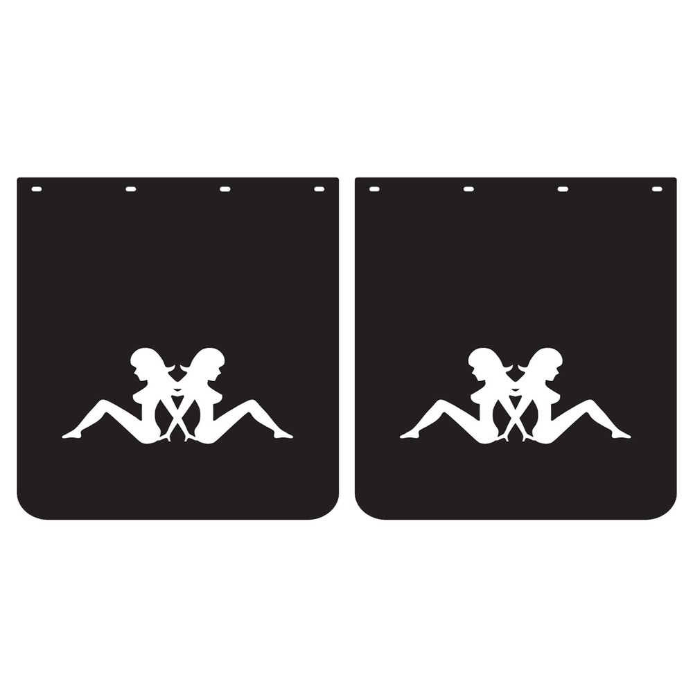 24x24 Heavy Duty Semi Truck Mud Flaps Black Pair for Trailers