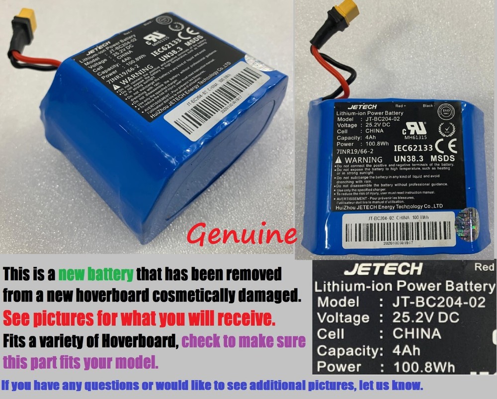 JETECH Lithium-ion Power Battery   JT-BC204-02   25.2V  4Ah  100.8Wh 🔴open box