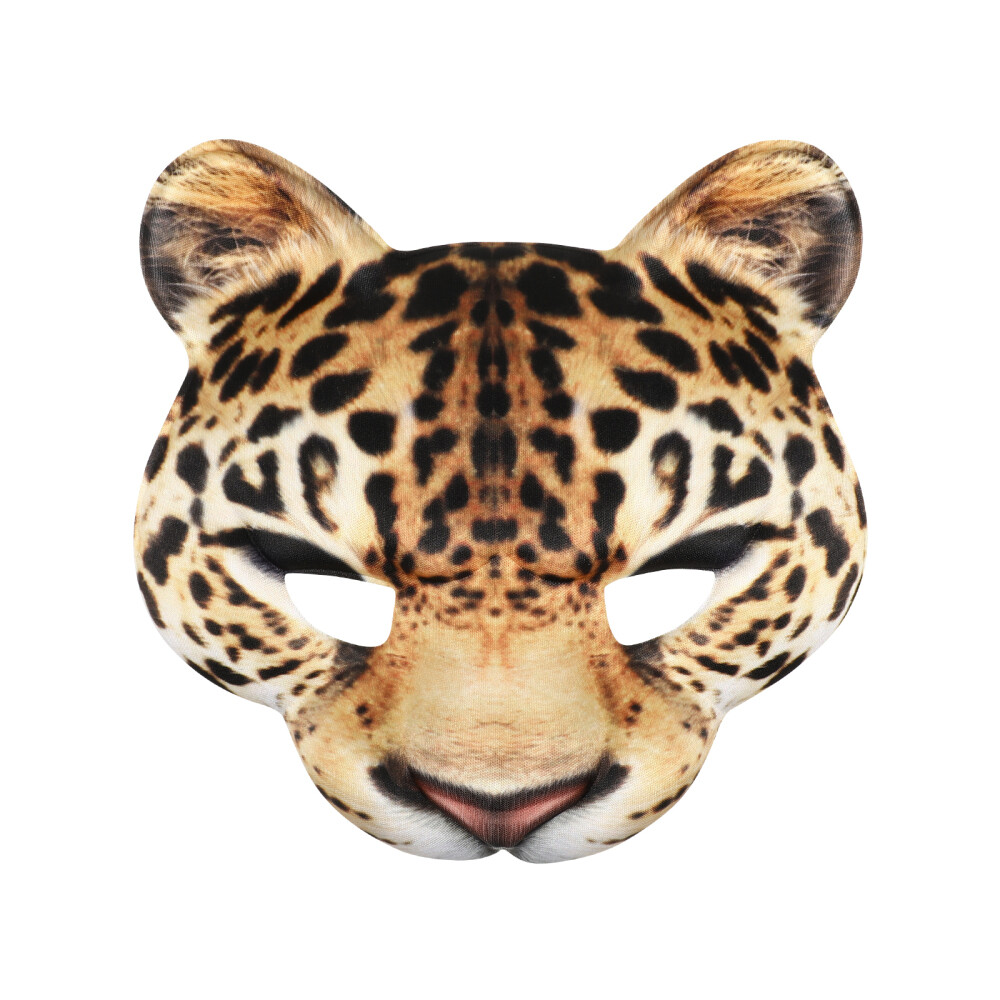 Halloween Leopard Half Face Animal Mask for Adults Cosplay Costume