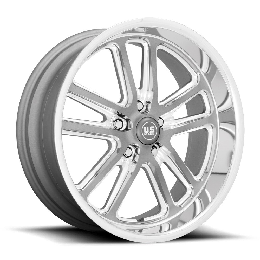 17x7 +1 US Mag 1PC U130 Bullet 5x5.0 Textured Gun Metal Milled Wheels (Set of 4)