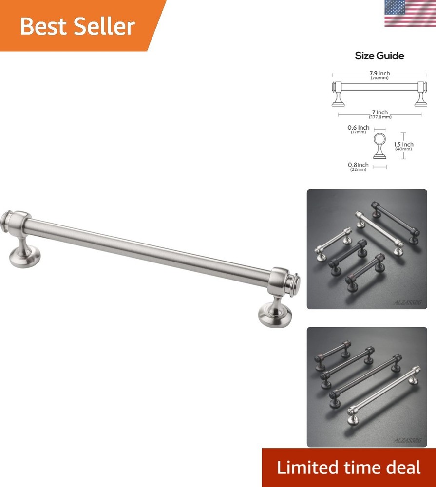 10 Pack 7 Inch Satin Nickel T-Shaped Cabinet Pulls for Drawers & Cabinets