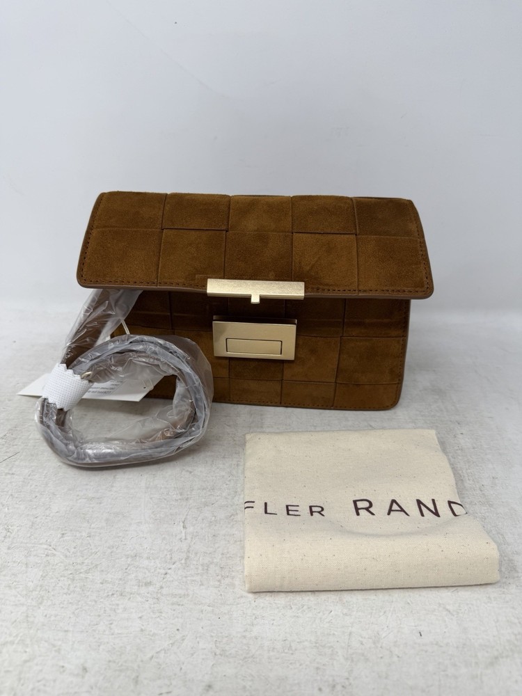 $350 Loeffler Randall Delphine Small Leather Crossbody in Cacao NWT