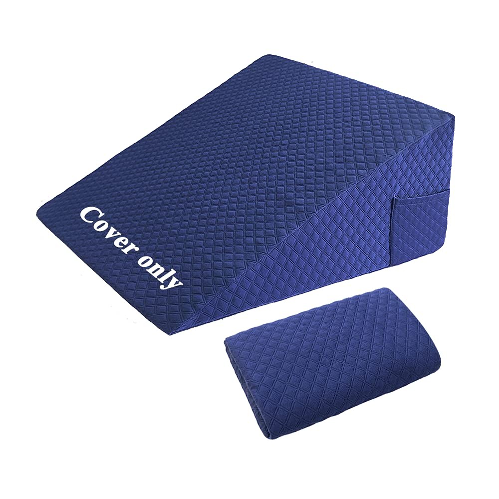 Quilted Wedge Pillow Cover for Incline Bed Support