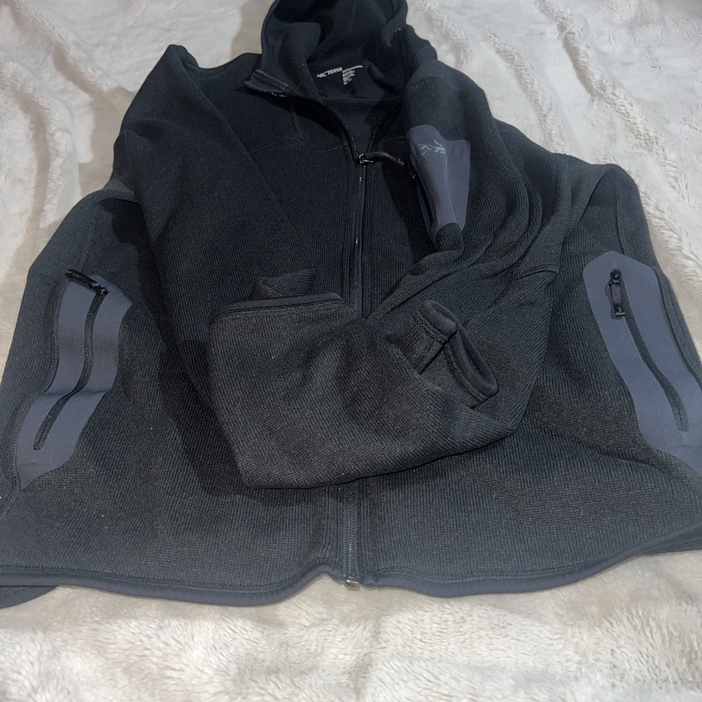 ARCTERYX Rethel Jacket Full-Zip Polyester  Reinforced Pockets Black Men XL Logo