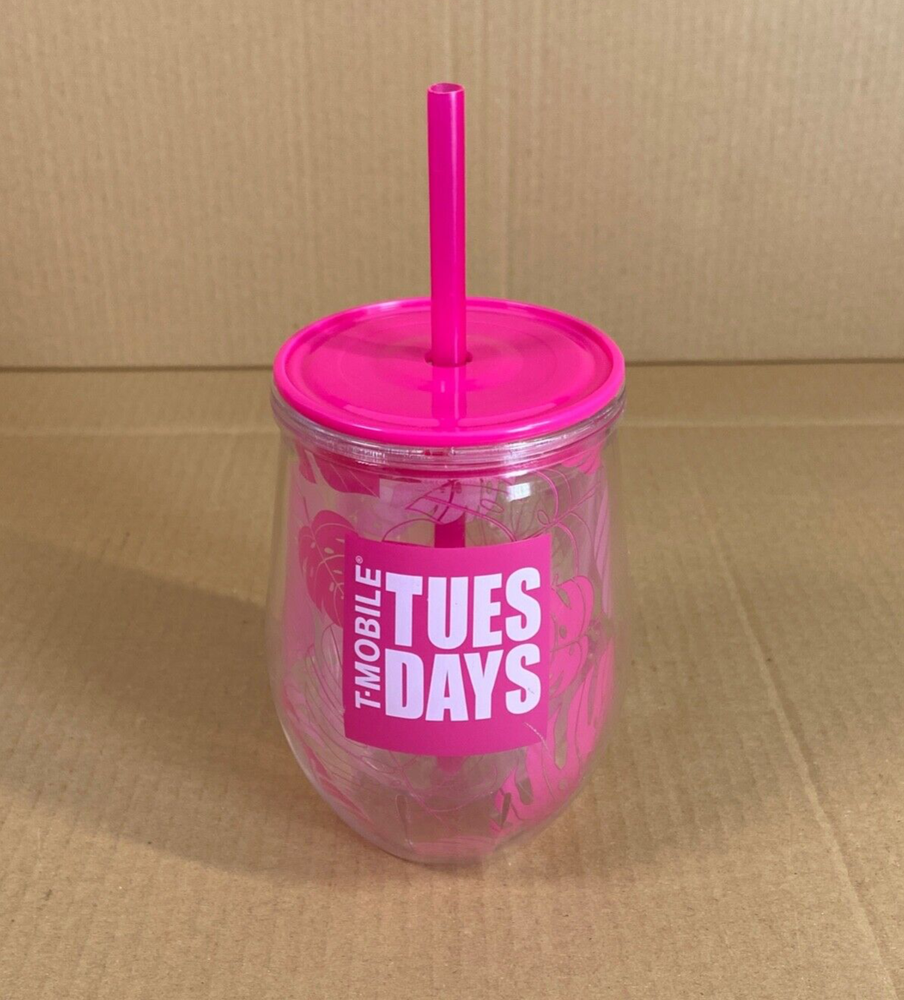 T Mobile Tuesdays Tropical Floral Insulated Tumbler with Lid & Straw