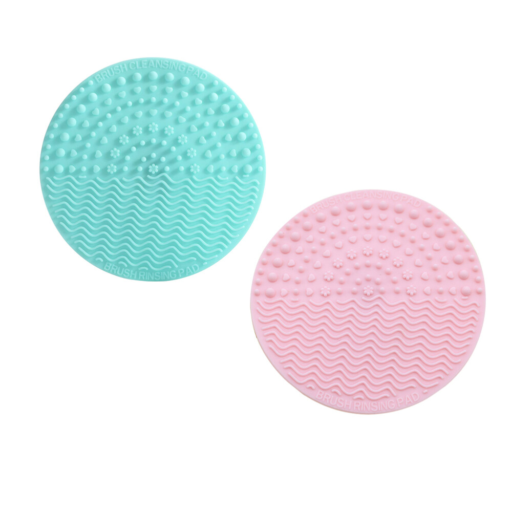2 Pcs Makeup Brush Cleaning Mat Scrubber Utensil Machine Sink