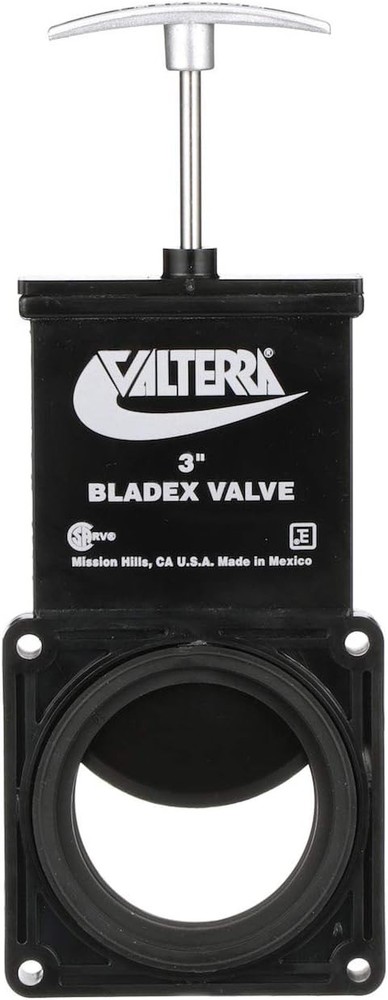Valterra T1003VPM Bladex 3-Inch RV Waste Valve with Durable Metal Handle
