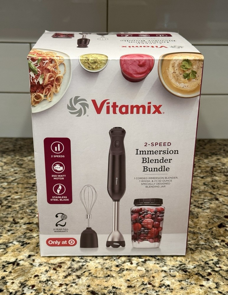 Vitamix VM0226 350W 2-Speed Immersion Blender Bundle with Whisk and Jar