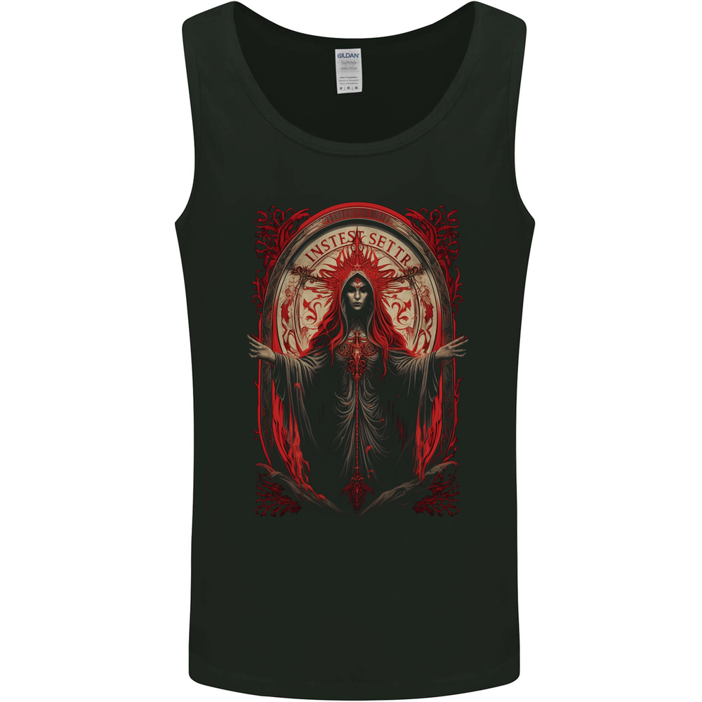 Evil Witch Satanic Halloween Mens Vest Tank Top