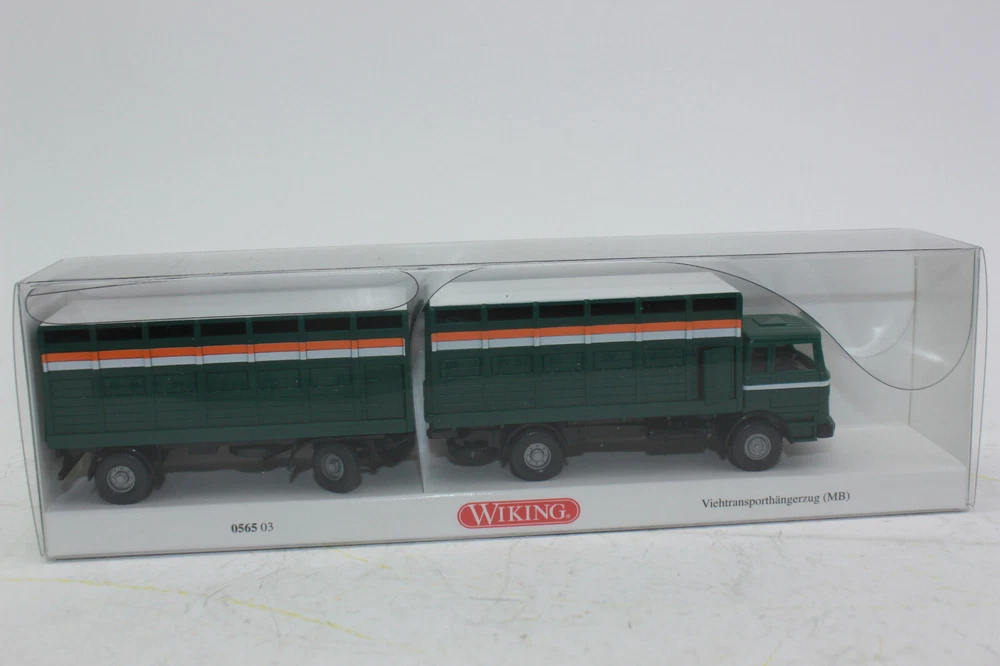 WIKING 056503 MB Viehtransport-hängerzug Mossgreen White H0 1 87 Boxed