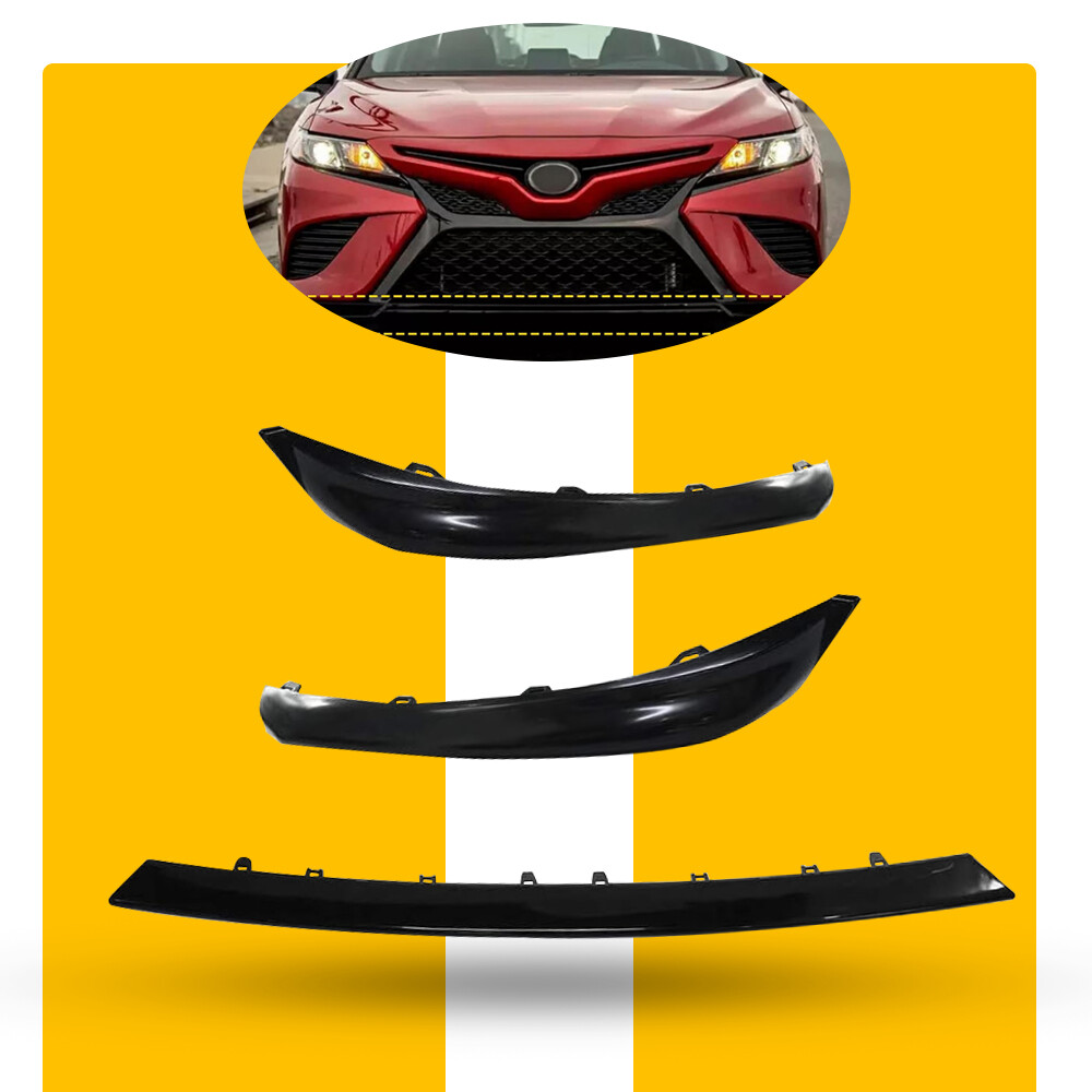 For 2018 2019 2020 Toyota Camry Front Bumper Grille Lower Molding Trim 3pcs/set