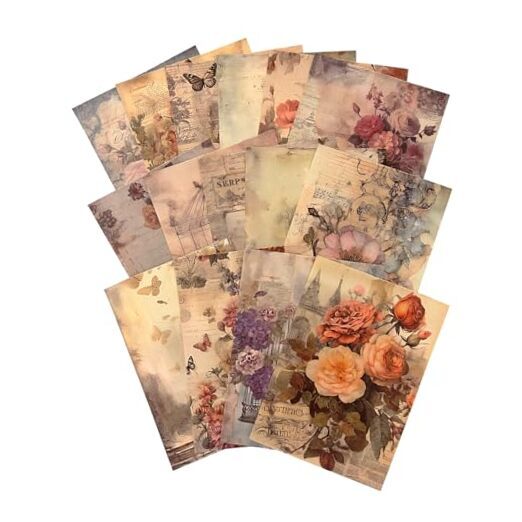 100Pcs Scrapbook Craft Paper Kit for Scrapbook Journaling Supplies，Flower
