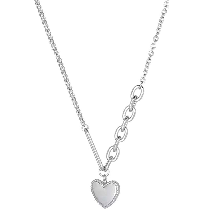 Trend Love Heart Titanium Steel Necklace Female Ins Hip Hop Punk Sweater Chain