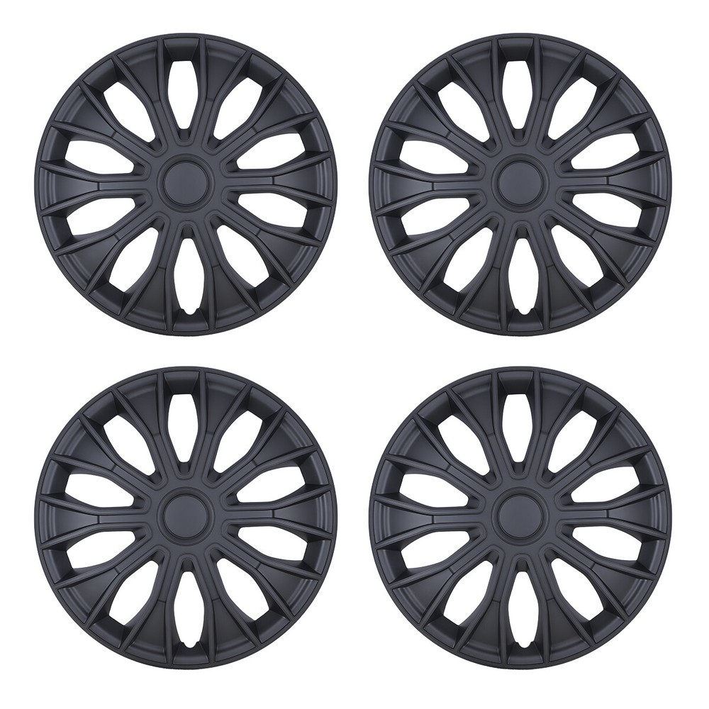 4PCS Matte Black 14 Inch Universal Wheel Covers for R14 Tires Snap On Hubcaps SUV Truck