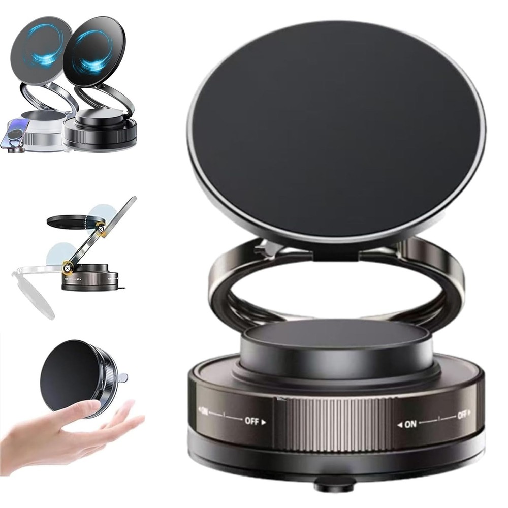 360° Vacuum Magnetic Phone Holder Suction Cup Car Mount with Foldable Stand LOT