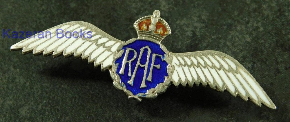 Vintage WW2 British Royal Air Force RAF Silver & Enamel Sweetheart Pin Badge