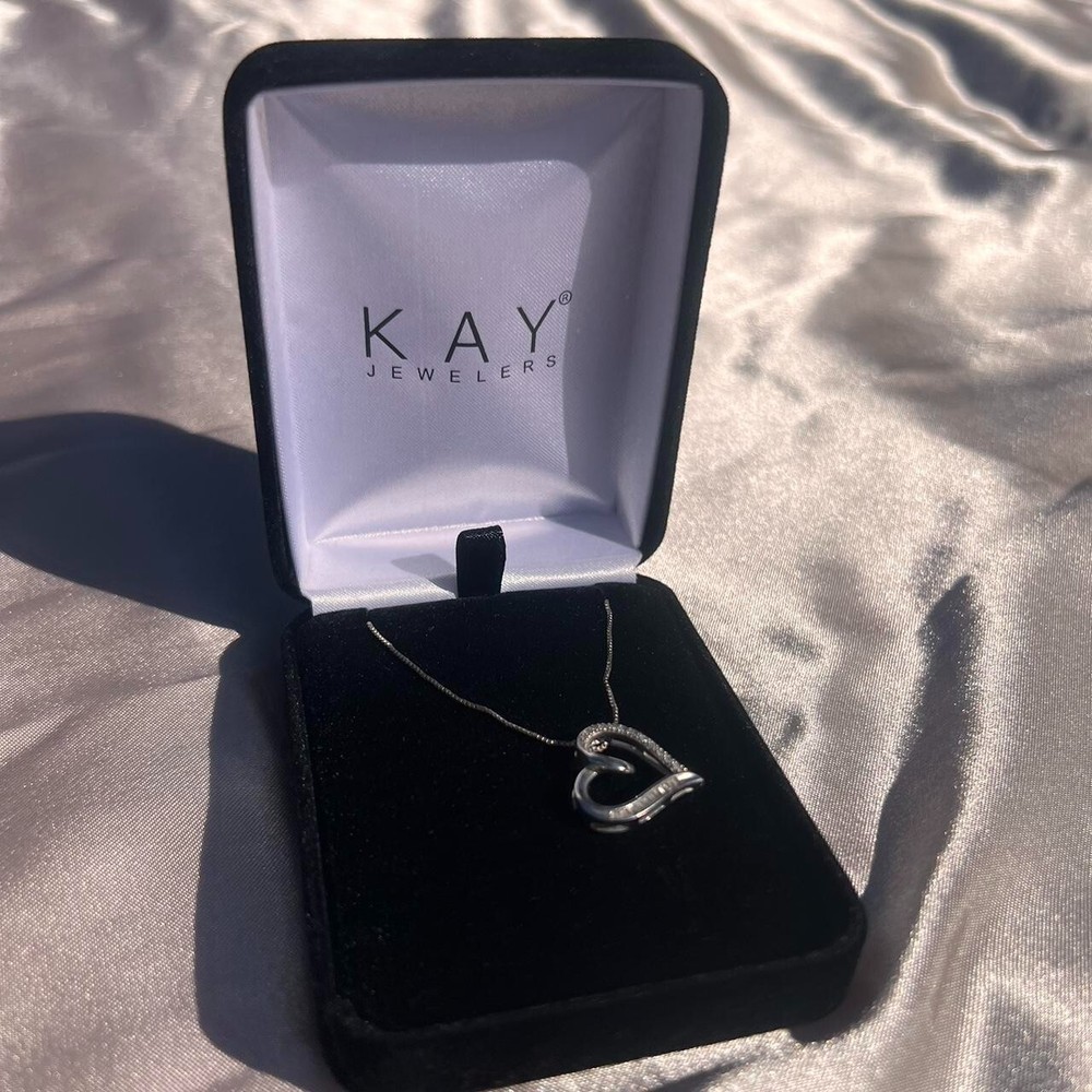 Kay Jewelers Heart Necklace with Diamond and Cubic Zirconia Accents