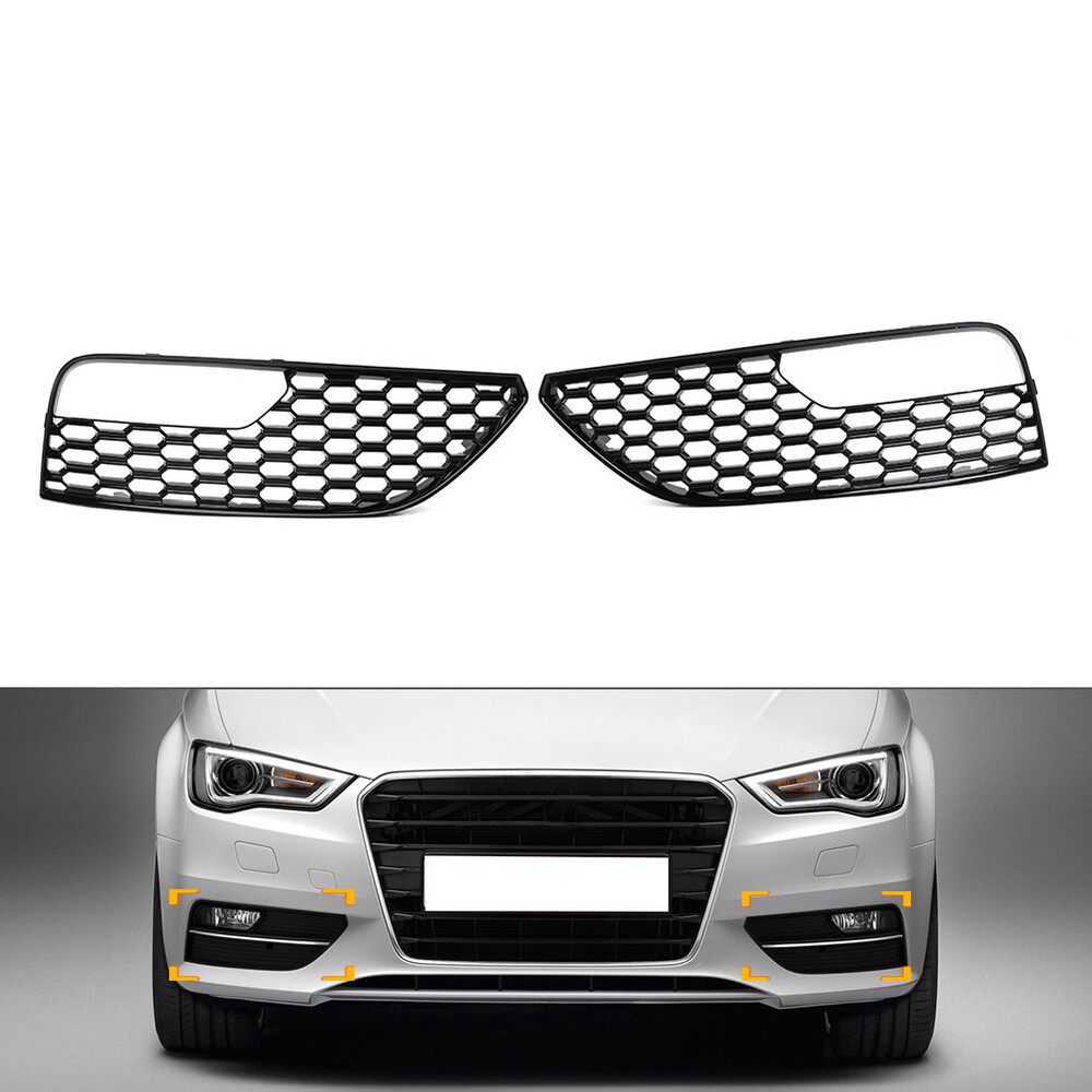 Honeycomb Front Bumper Fog Lamp Frame Grill Lower Grille For Audi A3 2012-2016