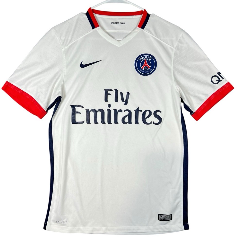 Nike PSG Paris Saint Germain 2015 Away Jersey White Dri-Fit Small