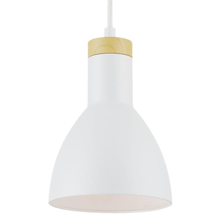 Bellevue GP30886 6-Inch Matte White and Wood Mini Pendant Light