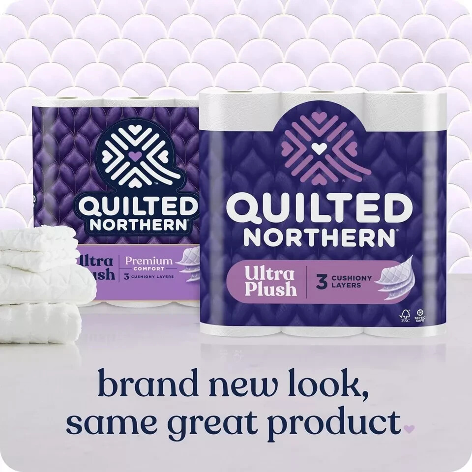 Quilted Northern Ultra Plush Toilet Paper, 24 Mega Rolls = 96 Regular Rolls, 3X