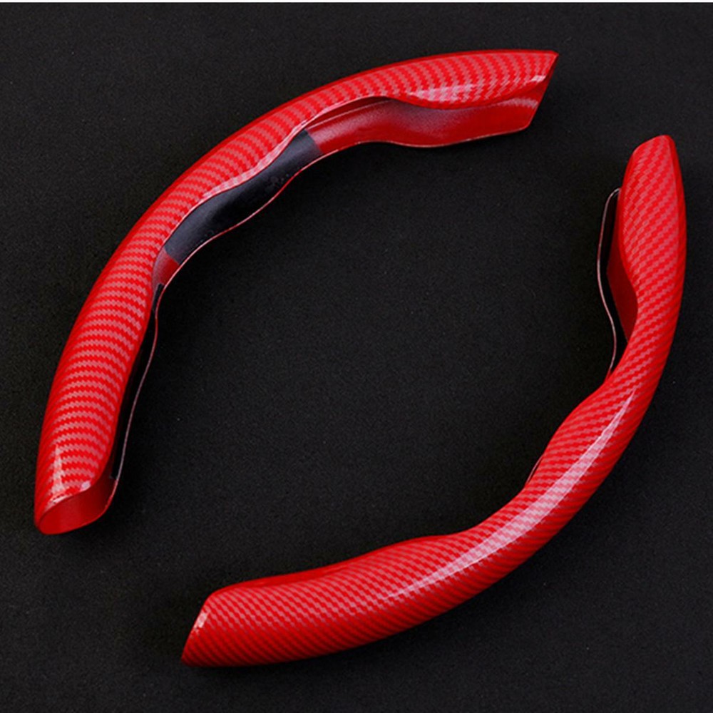 Car Steering Wheel Booster Non-Slip Cover Red Carbon Fiber Universal Accessories