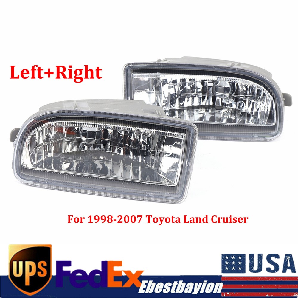 Fit For Toyota Land Cruiser 1998-2007  Replacement Pair Fog Lights Clear Lens