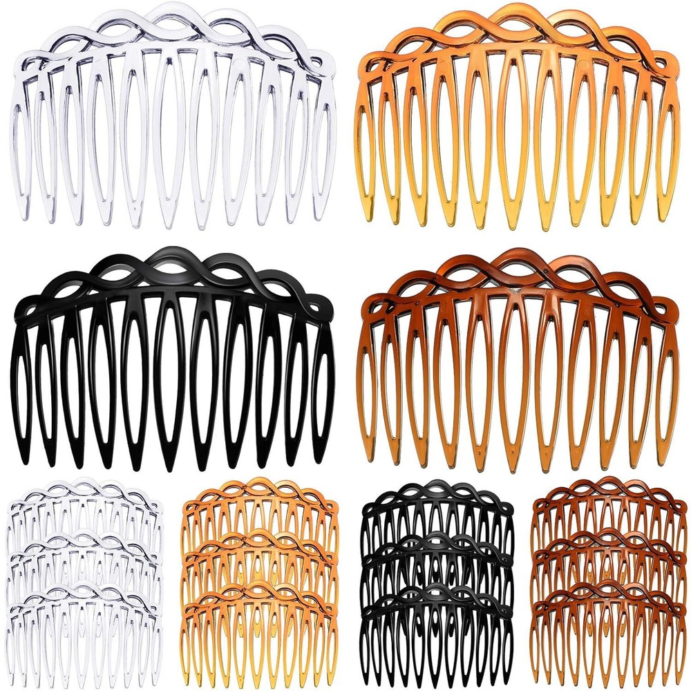 16-Piece Women's Hair Comb Set French Side Combs Plastic Twist Hair Accessories for Stylish Hairstyle Decor