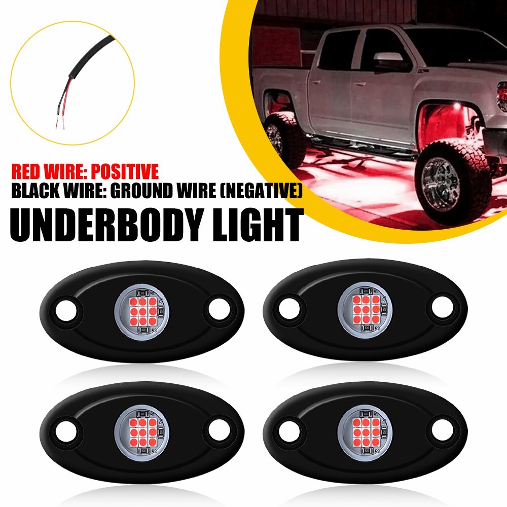 4pc LED Red GOLF CART KART NEON UNDERBODY UNDERGLOW LIGHT 12V WATERPROOF SET I
