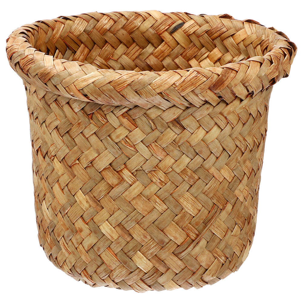 Wastebasket Trash Can Small Black Flower Pot Holder Storage Laundry Baskets