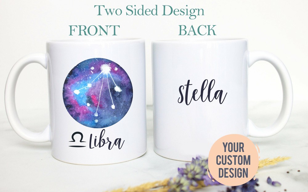 Libra Mug Personalized Name Zodiac Mug Gift For Her Custom Name Mug Libra Gift