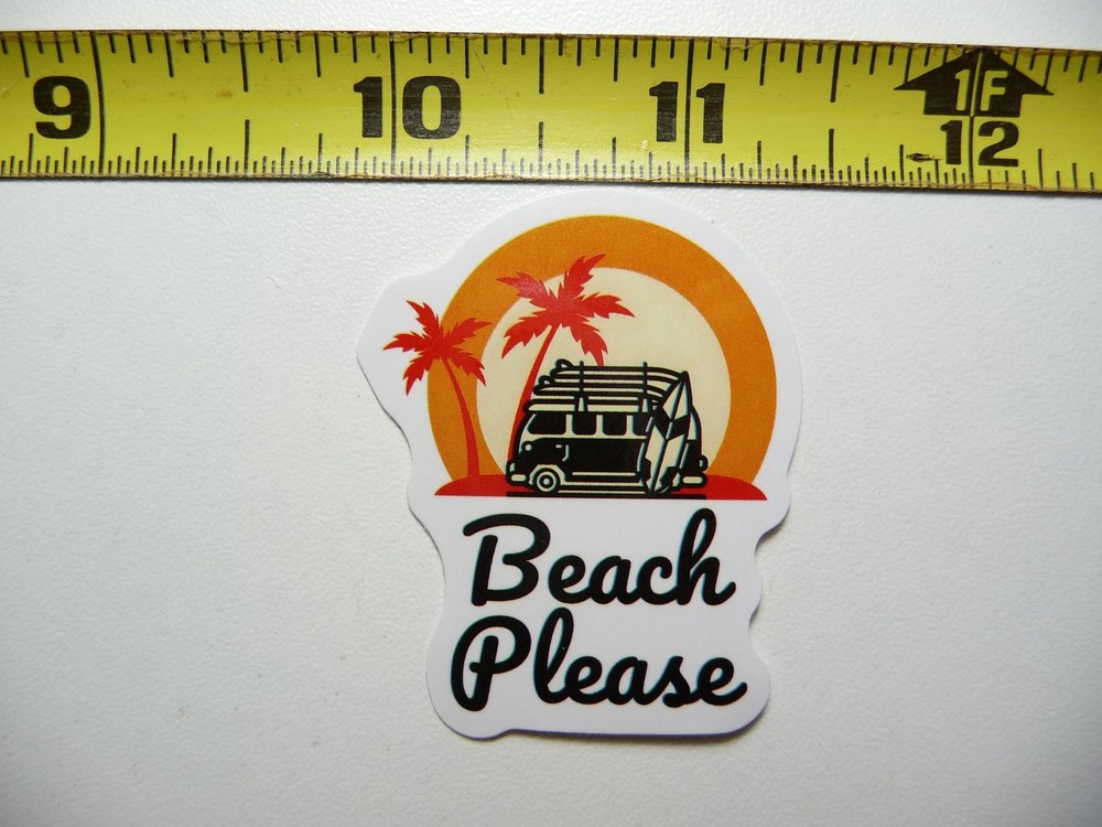 Sunset Surf Beach Van Sticker Decal Tropical Vacation Vibes