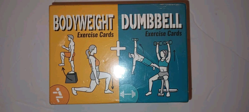 Bodyweight Dumbbell Exercise Cards 2 Set New Sealed