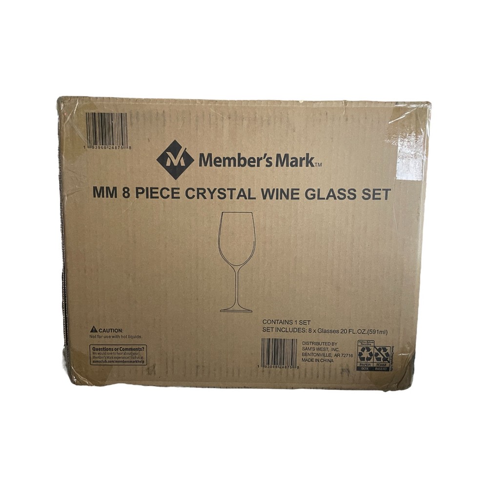 Members Mark 8 Piece All Purpose Crystal Wine Glass Set-image