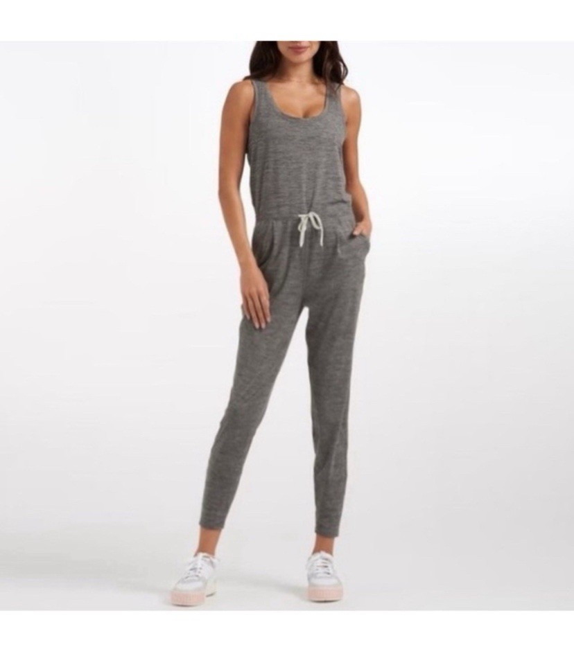 Vuori Lux Women's Sleeveless Jumpsuit Grey Medium Super Soft Fabric New W/O Tags